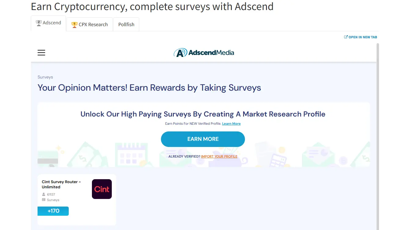 Crypto Surveys as microtasks by earncrypto.com 