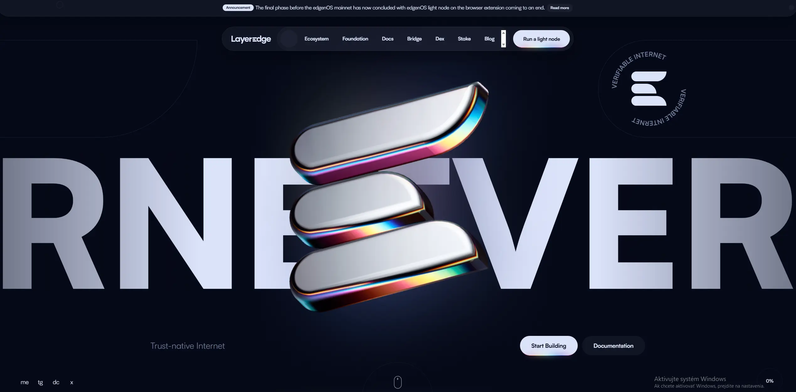 LayerEdge project homepage - providing crypto testnet