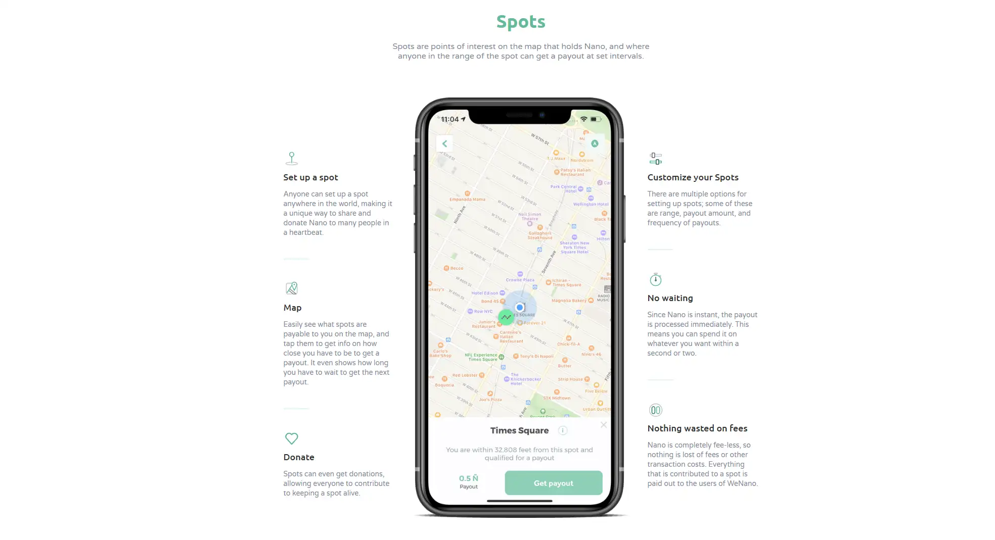 Wenano faucet - real-world location spots for rewards
