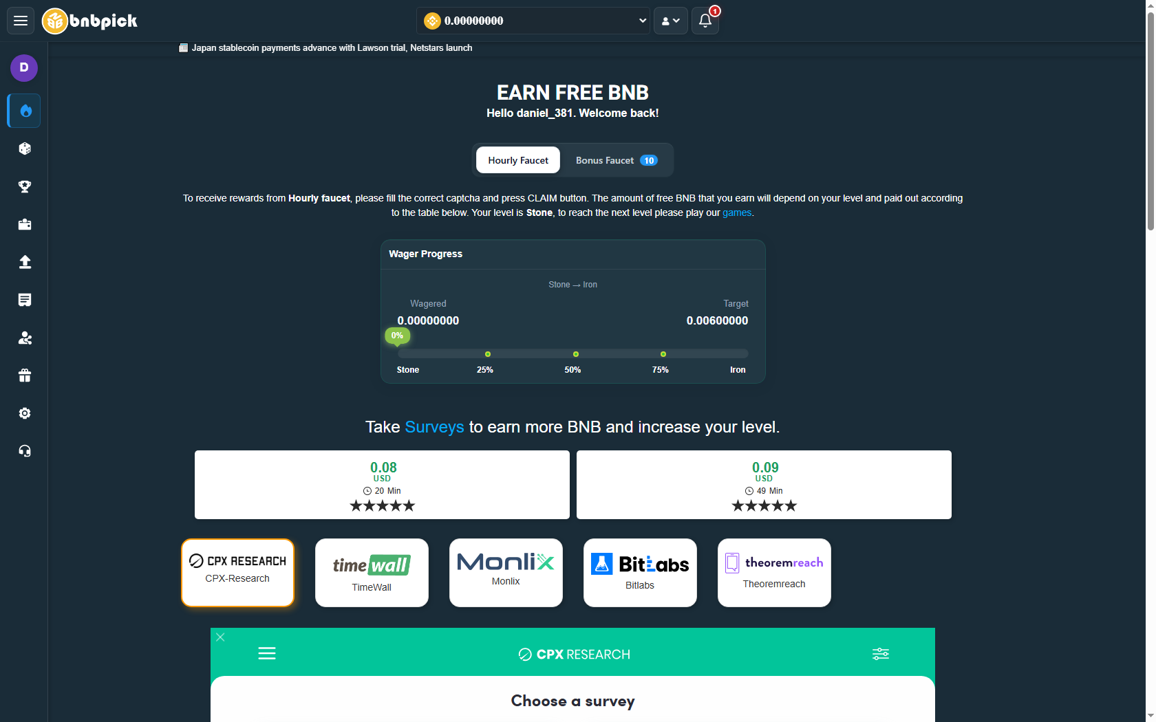 Bnbpick faucet